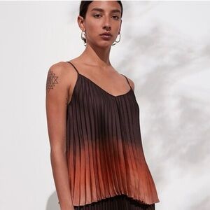 Banana Republic Black and Orange Pleated Camisole